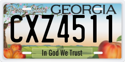 GA license plate CXZ4511