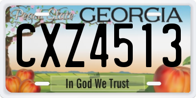 GA license plate CXZ4513