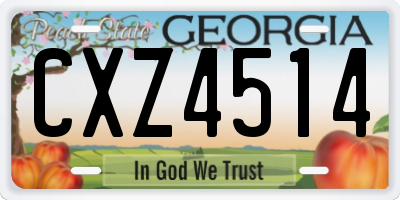 GA license plate CXZ4514
