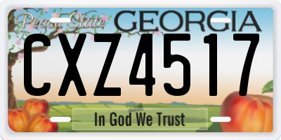 GA license plate CXZ4517