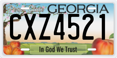GA license plate CXZ4521