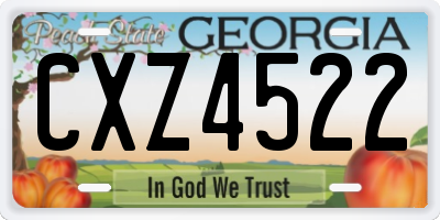 GA license plate CXZ4522