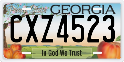 GA license plate CXZ4523