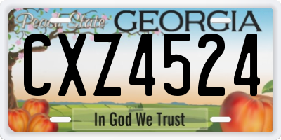 GA license plate CXZ4524