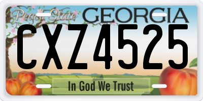 GA license plate CXZ4525