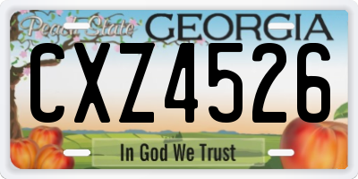 GA license plate CXZ4526