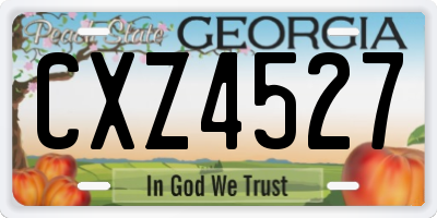 GA license plate CXZ4527