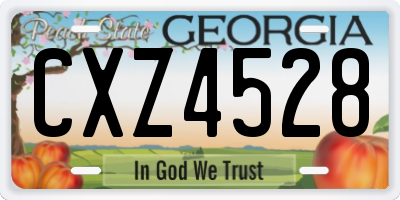 GA license plate CXZ4528