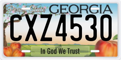 GA license plate CXZ4530