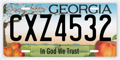 GA license plate CXZ4532