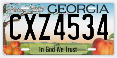 GA license plate CXZ4534