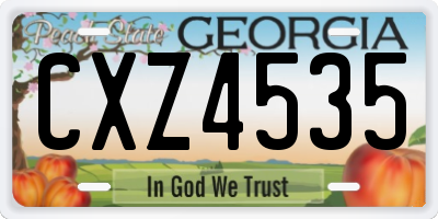 GA license plate CXZ4535