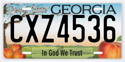 GA license plate CXZ4536