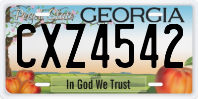 GA license plate CXZ4542