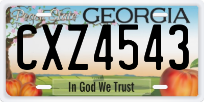 GA license plate CXZ4543