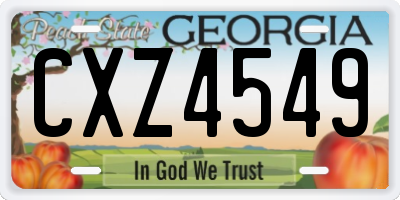 GA license plate CXZ4549