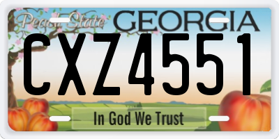 GA license plate CXZ4551
