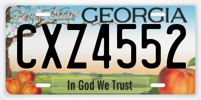 GA license plate CXZ4552