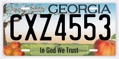 GA license plate CXZ4553