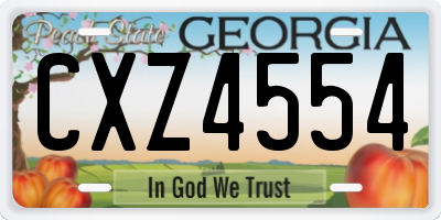 GA license plate CXZ4554