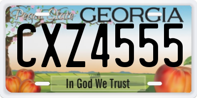 GA license plate CXZ4555