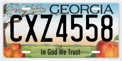 GA license plate CXZ4558