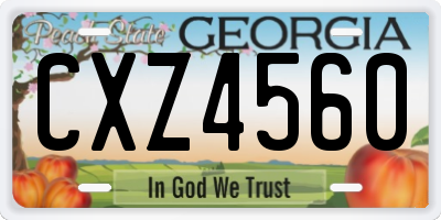 GA license plate CXZ4560