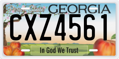 GA license plate CXZ4561