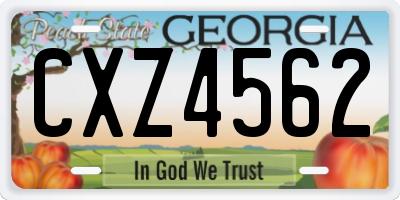 GA license plate CXZ4562