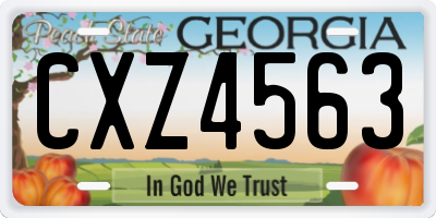 GA license plate CXZ4563