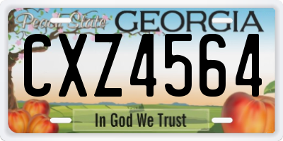 GA license plate CXZ4564