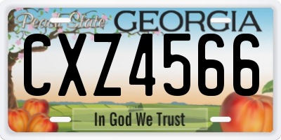 GA license plate CXZ4566