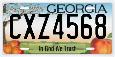 GA license plate CXZ4568