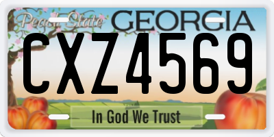 GA license plate CXZ4569