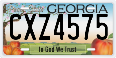 GA license plate CXZ4575
