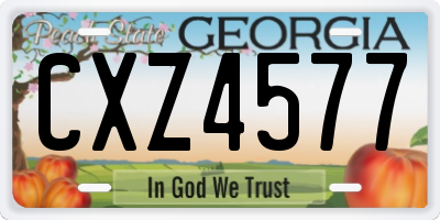GA license plate CXZ4577