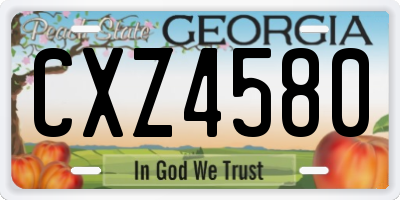GA license plate CXZ4580