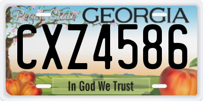 GA license plate CXZ4586