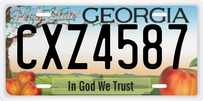 GA license plate CXZ4587