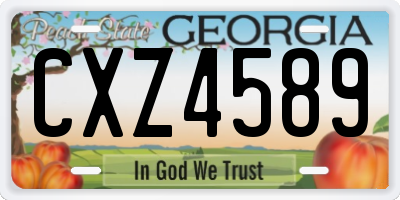 GA license plate CXZ4589