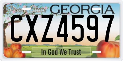GA license plate CXZ4597