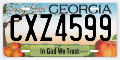 GA license plate CXZ4599