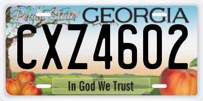 GA license plate CXZ4602