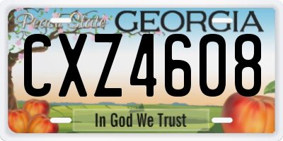 GA license plate CXZ4608