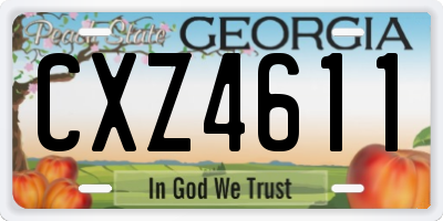 GA license plate CXZ4611