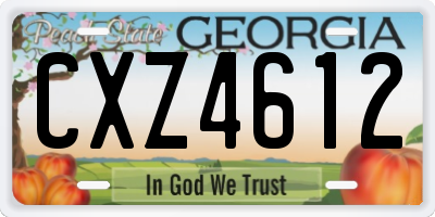 GA license plate CXZ4612
