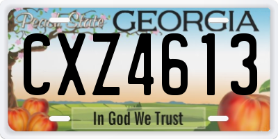 GA license plate CXZ4613