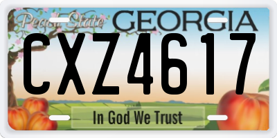GA license plate CXZ4617