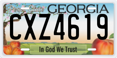GA license plate CXZ4619