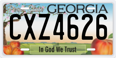 GA license plate CXZ4626